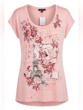 PINK STRETCH SHORT SLEEVE SHIRT BY BLEU SIZE L NWT
